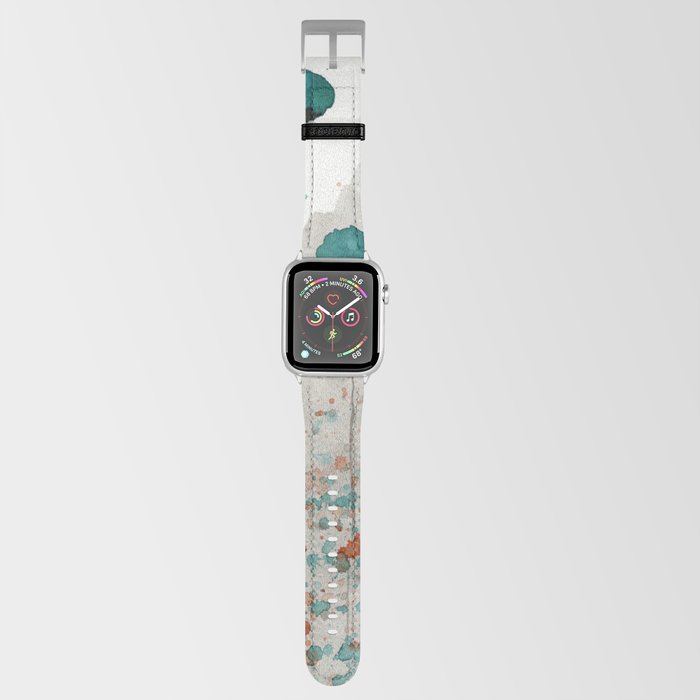 Teal and Gray Poppies Apple Watch Band