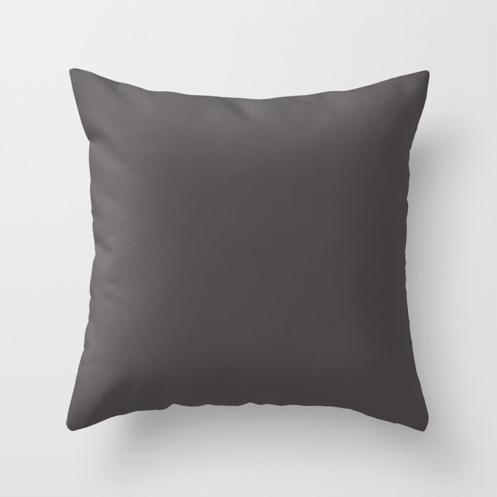 Solid Black Cow Color Throw Pillow