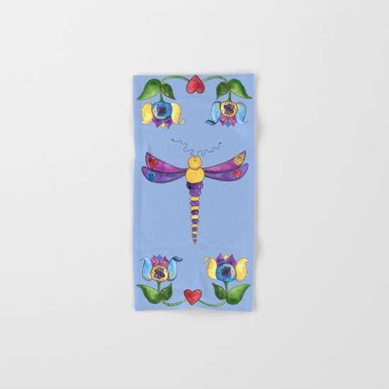 Dragonfly Love with Border Hand & Bath Towel
