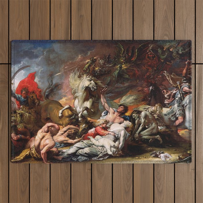 Death on the Pale Horse - Benjamin West Outdoor Rug