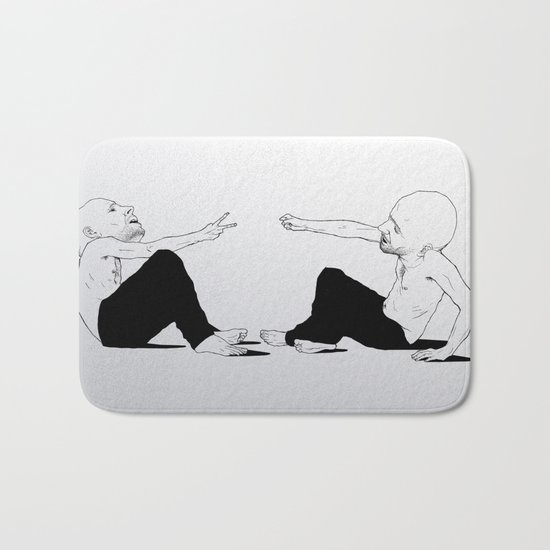 rock beats scissors Bath Mat