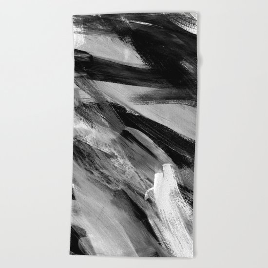 Abstract Artwork Greyscale #1 Beach Towel