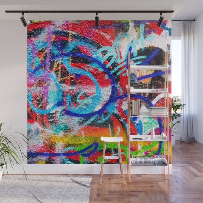 Crazy Graffiti Wall Mural by essentialimage Society6