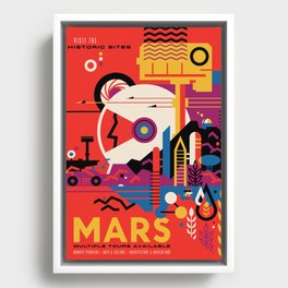 NASA Retro Space Travel Poster #9 Mars Framed Canvas