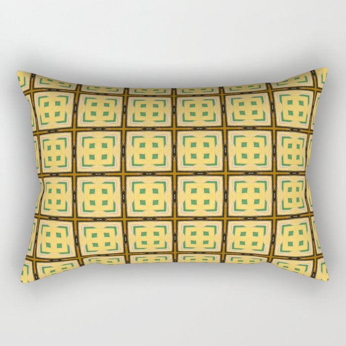 Retro Yellow Squares Rectangular Pillow