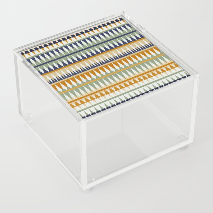 Colorful Stripes Boho Art Acrylic Box