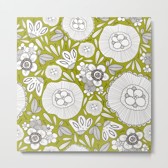 graphically floral pattern Metal Print