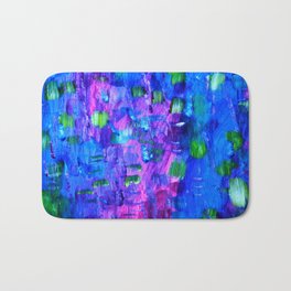 Color Expression 1 Bath Mat | Blue, Contemporary, Abstract, Acrylic, Expressionism, Colorful, Children, Kids, Modern, Green 