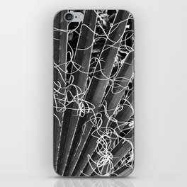 Black And White Exotic Succulent Leaves Close-Up iPhone Skin