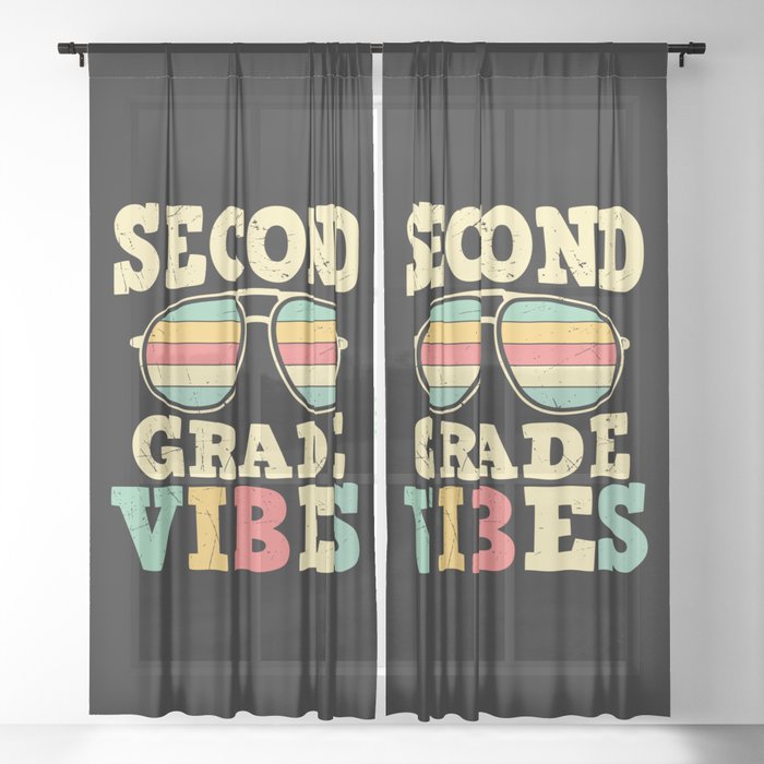 Second Grade Vibes Retro Sunglasses Sheer Curtain