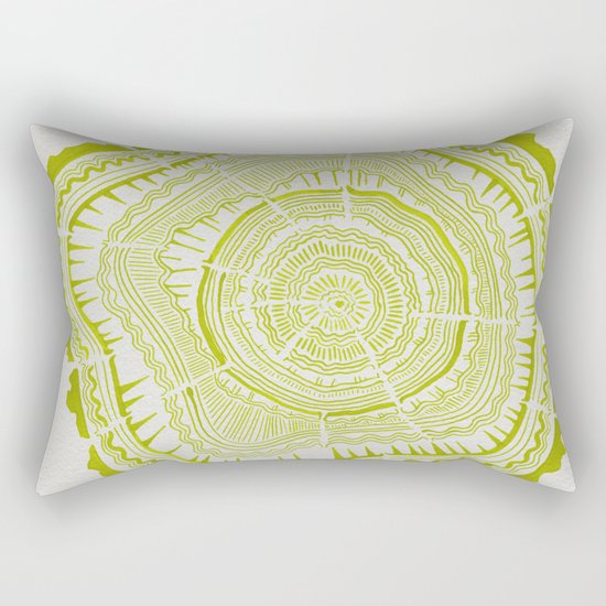 Lime Tree Rings Rectangular Pillow