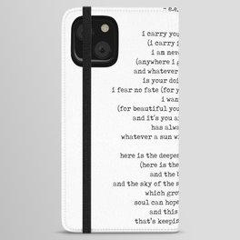 I carry your heart with me Poem - E E Cummings - Minimal, Literature Quote Print - Typewriter iPhone Wallet Case
