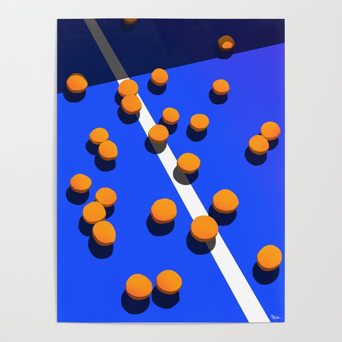 Oranges on the court Poster