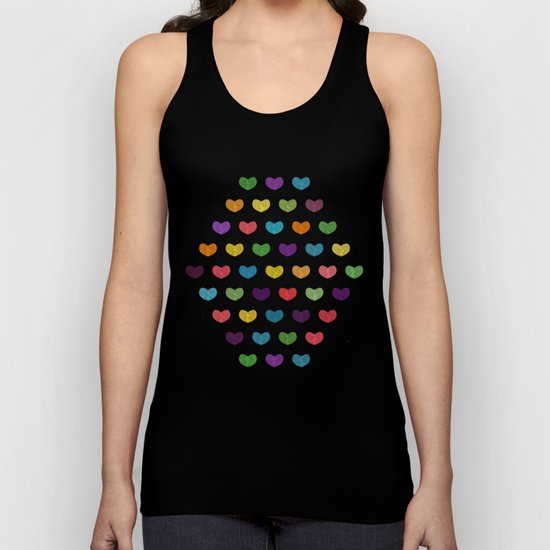 Colorful hearts Unisex Tank Top