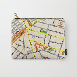 Tel Aviv map - Shenkin Area (Hebrew) Carry-All Pouch | Graphic Design, Digital 
