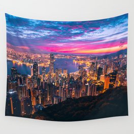 Sunset City (Color) Wall Tapestry