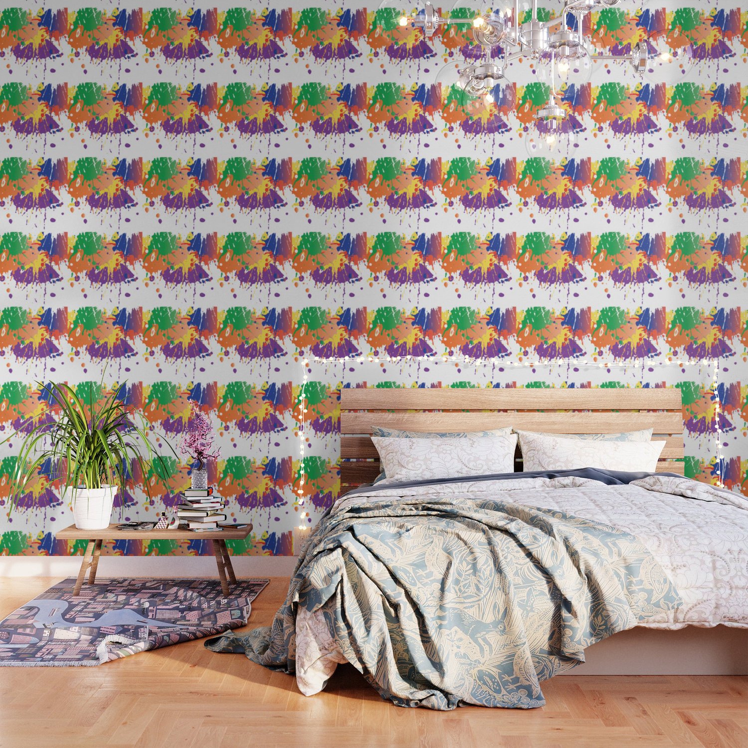 Colourful Paint Splash Wallpaper By Arch4design Society6
