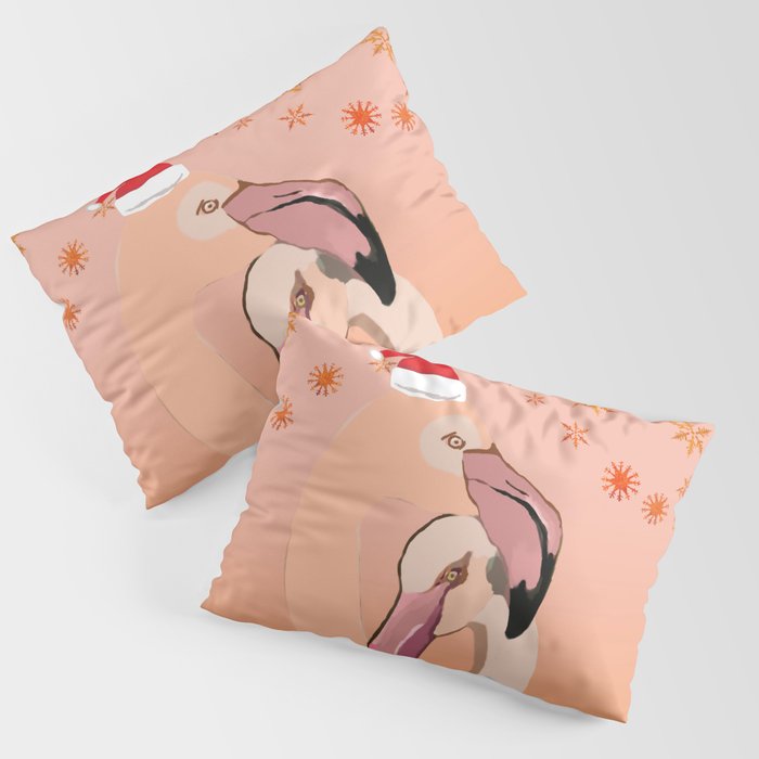 Flamingo New Year Pillow Sham