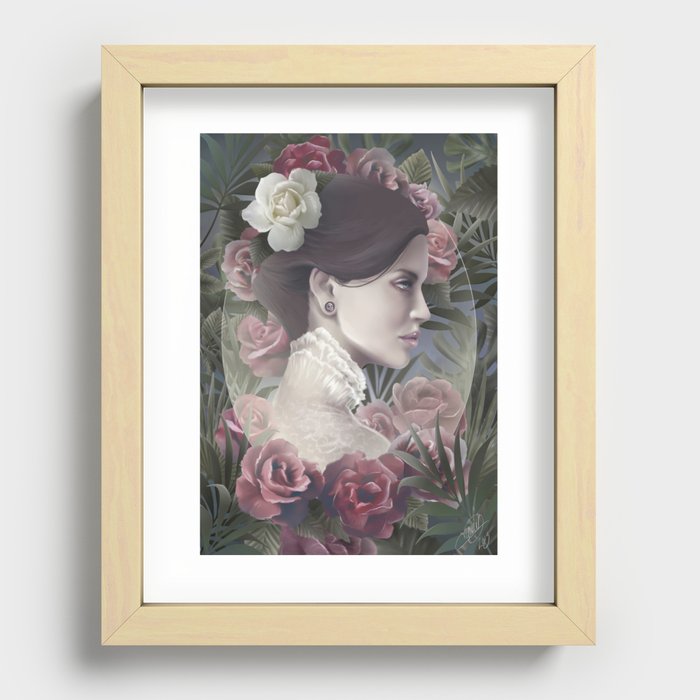 La rose blanche Recessed Framed Print