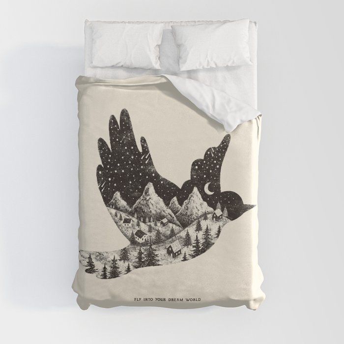 FLY INTO YOUR DREAM WORLD Duvet Cover