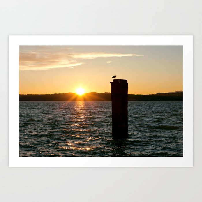 Lake Garda Golden Sunset Art Print By Kiril Stanchev | Society6