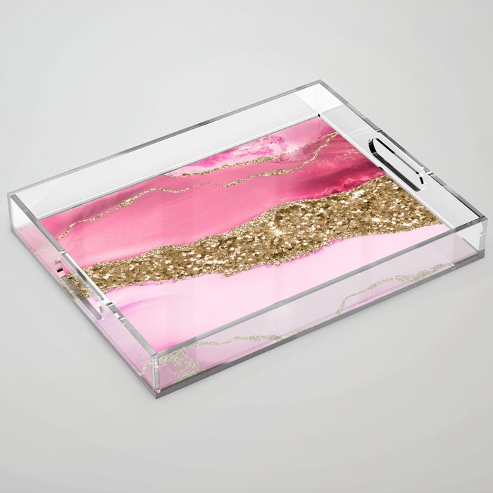 Agate Glitter Dazzle Texture 14 Acrylic Tray