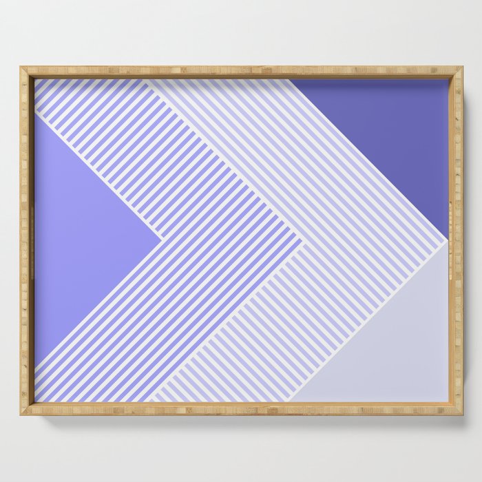 Very Peri Vibes Geometric Triangle Stripes Lavender Serving Tray