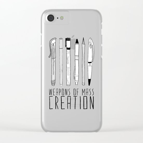 Weapons Of Mass Creation (on grey) Clear iPhone Case