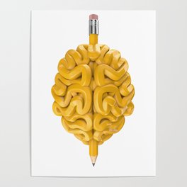 Pencil Brain Poster