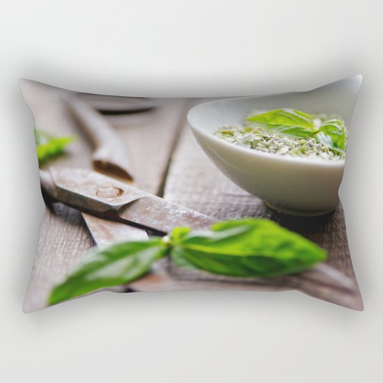 Herbs Kitchen still life from Basil Rectangular Pillow