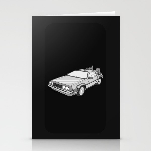 Back to the Future Delorean illustration Stationery Cards