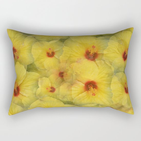Yellow Hibiscus Rectangular Pillow