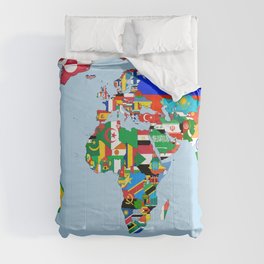 Globe with Flags Comforter