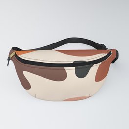 abstract organic shapes earth tones Fanny Pack