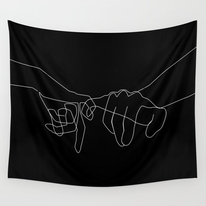 Black Pinky Swear Wall Tapestry
