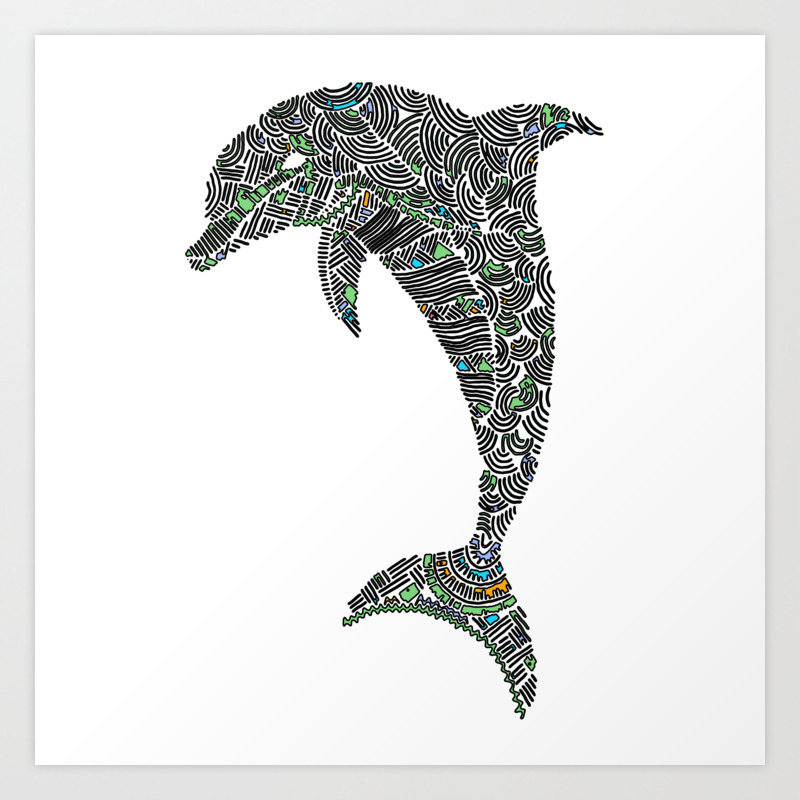 Jumping Dolphin Art Print By Jeffkaguri Society6