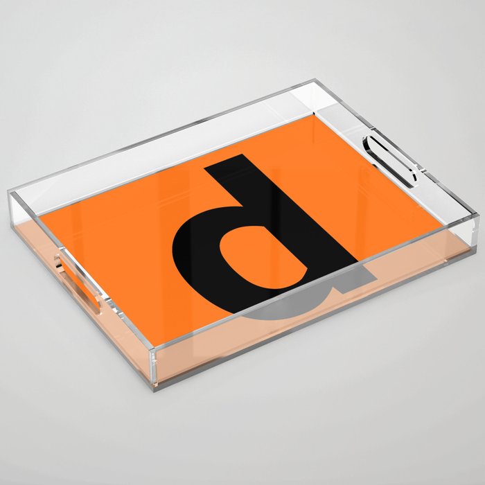 letter D (Black & Orange) Acrylic Tray