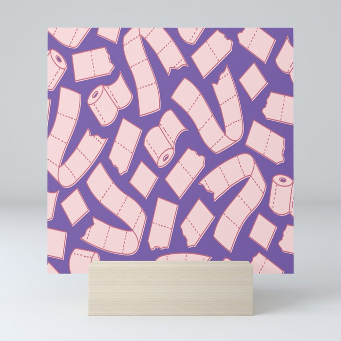 I Dream of Toilet Paper - Vapor Purple Mini Art Print