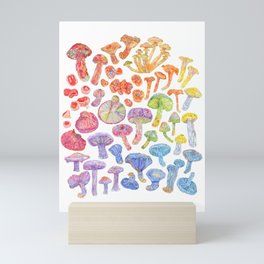 Wild Mushroom Rainbow Mini Art Print