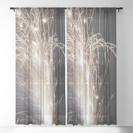 New Years Party Sheer Curtain