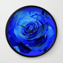 BLUE ROSES & BLUE  MODERN ART CONCEPT Wall Clock