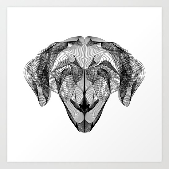 Favorite Collection Abstract Lines Dog Print Art Print By
