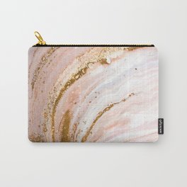 Blush Pink And Gold Liquid Color  Carry-All Pouch