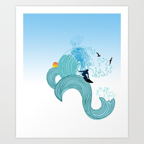 surfing 4 Art Print