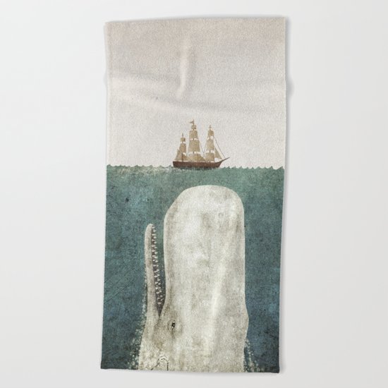 The Whale - vintage option Beach Towel