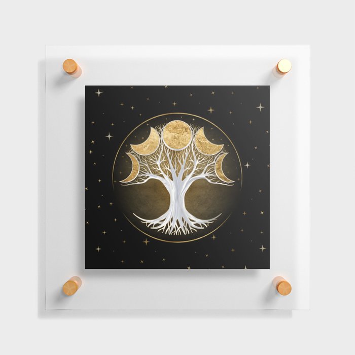 Tree of life and moons Floating Acrylic Print