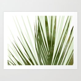 Contemporary Palm Leaf in Olive Green Art Print