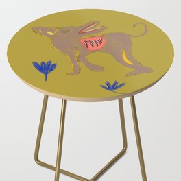 Coyote & Blue Flowers Side Table