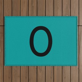 LETTER O (BLACK-TEAL) Outdoor Rug