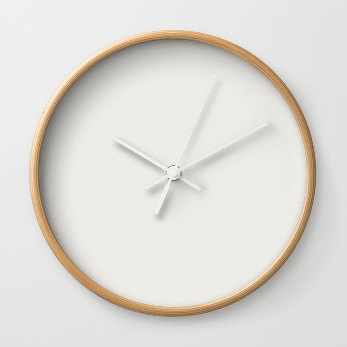 Off White Solid Color Pairs w/ Sherwin Williams 2020 / 2021 Trending Color Pure White SW7005 Wall Clock
